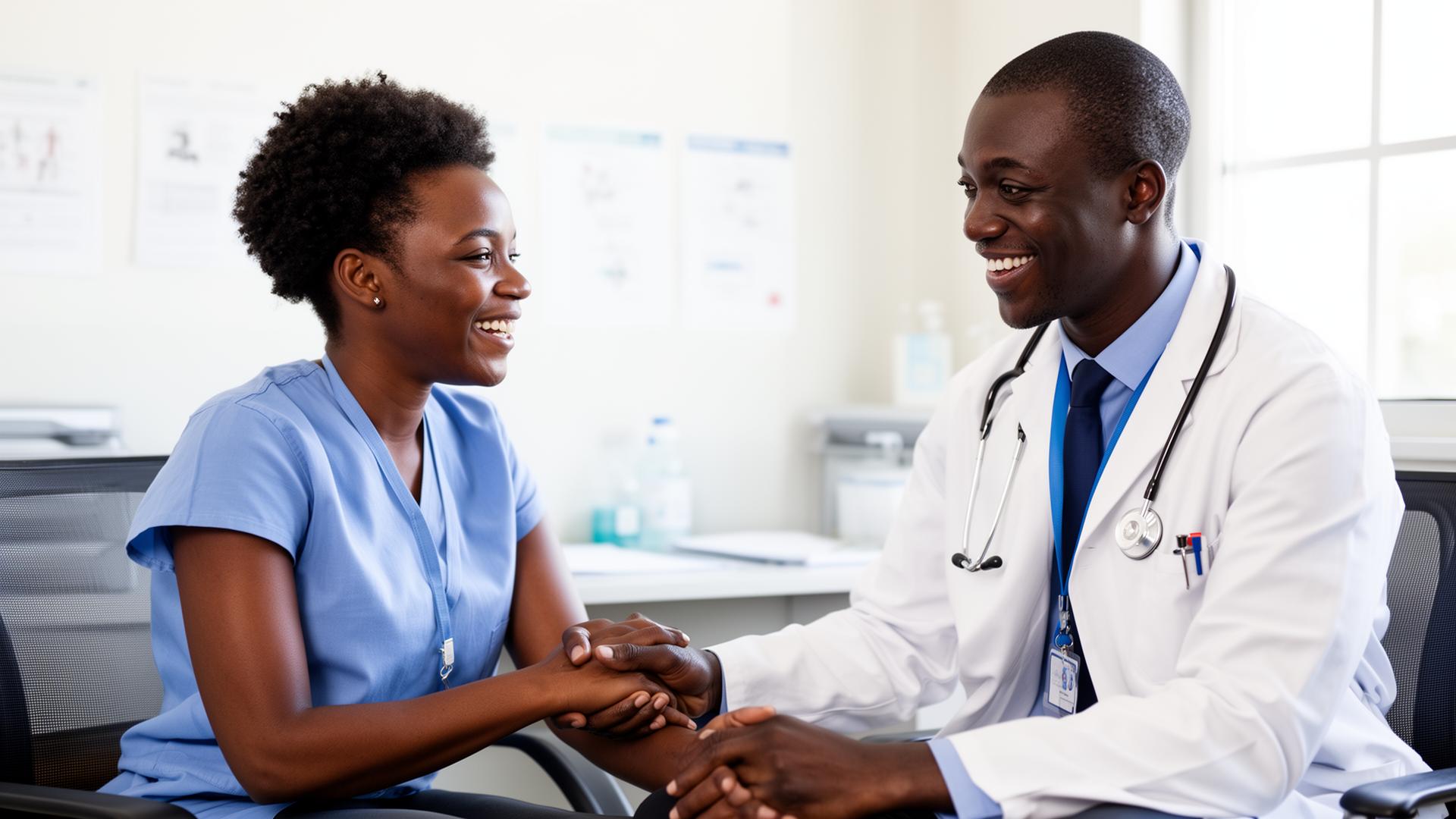 Doctor consulting with patient and family